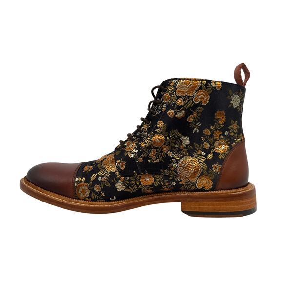 Taft The Jack Floral Boots Cognac Leather Black Eden Jacquard Bold Elevated main image 10